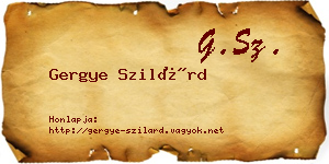 Gergye Szilárd névjegykártya